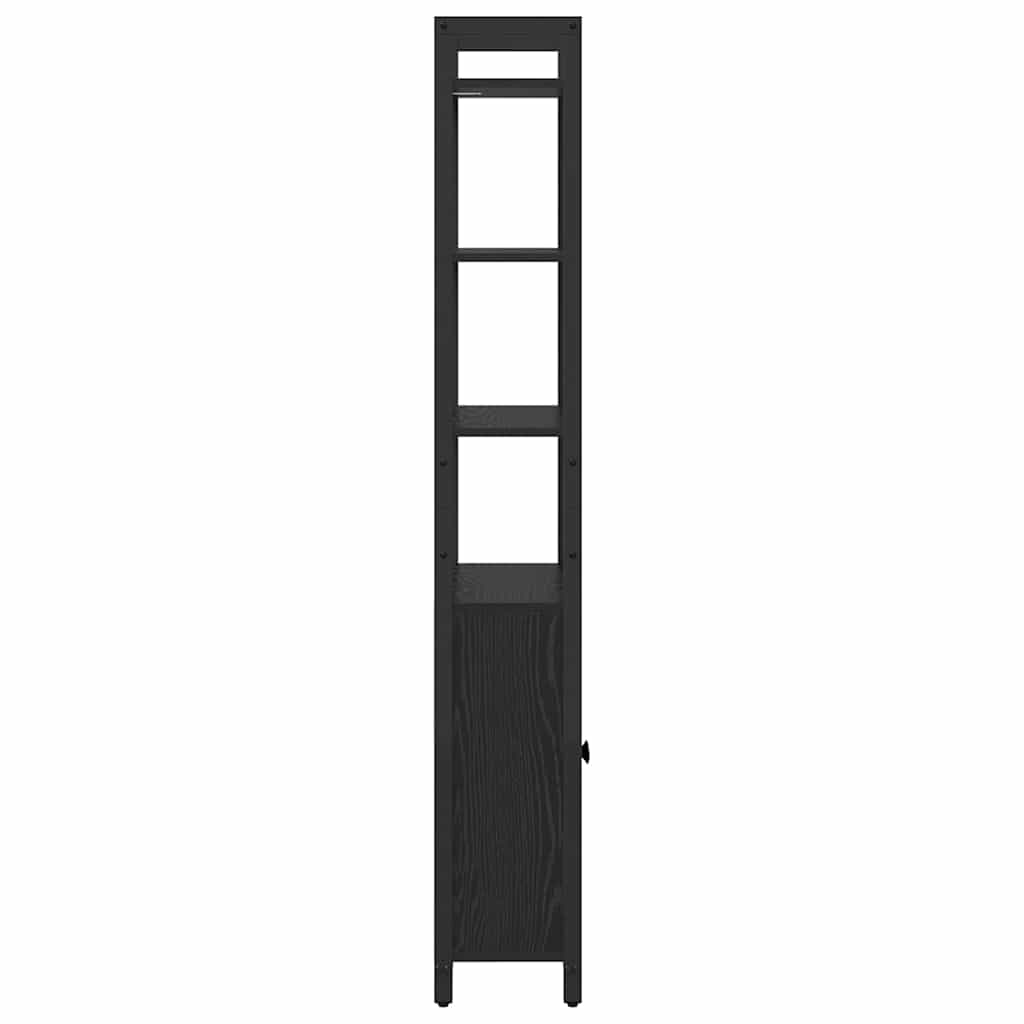 vidaXL Book Cabinet Black Oak 60 x 24 x 161 cm Engineered Wood