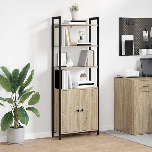 vidaXL Book Cabinet 6-Tier 60 x 24 x 161 cm Engineered Wood Sonoma Oak