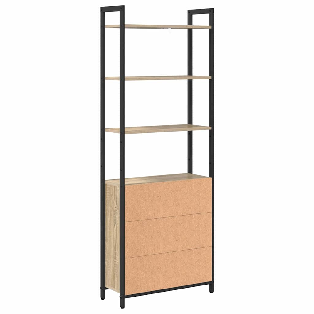 vidaXL Book Cabinet Sonoma Oak 60 x 24 x 161 cm Engineered Wood