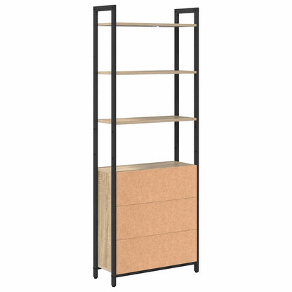 vidaXL Book Cabinet Sonoma Oak 60 x 24 x 161 cm Engineered Wood