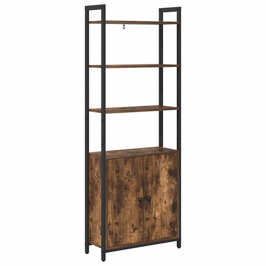vidaXL Book Cabinet 6-Tier 60 x 24 x 161 cm Engineered Wood Smoked Oak