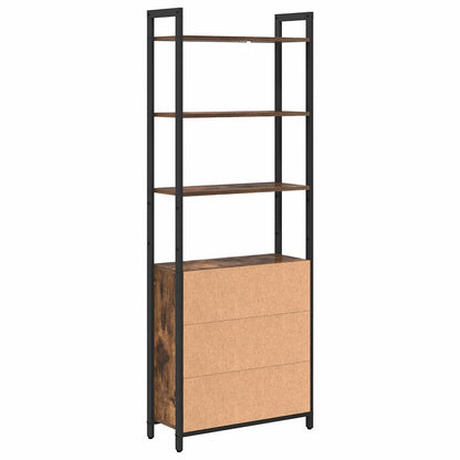 vidaXL Book Cabinet Smoked Oak 60 x 24 x 161 cm Engineered Wood