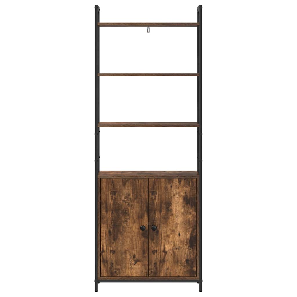 vidaXL Book Cabinet Smoked Oak 60 x 24 x 161 cm Engineered Wood