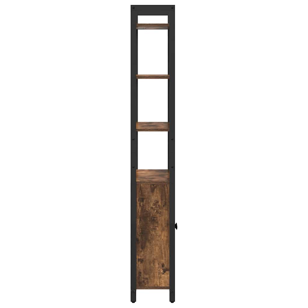 vidaXL Book Cabinet Smoked Oak 60 x 24 x 161 cm Engineered Wood