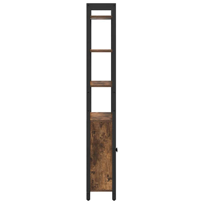 vidaXL Book Cabinet Smoked Oak 60 x 24 x 161 cm Engineered Wood