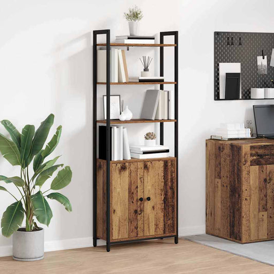 vidaXL Book Cabinet 6-Tier 60 x 24 x 161 cm Engineered Wood Old Wood