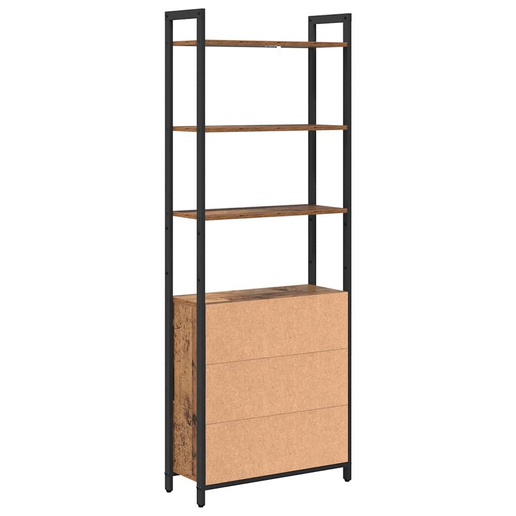 vidaXL Book Cabinet Old Wood 60 x 24 x 161 cm Engineered Wood