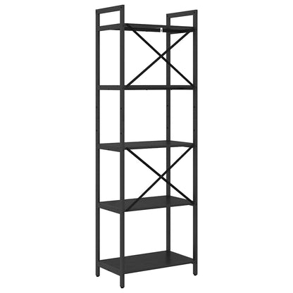 vidaXL Bookshelf 5-Tier 56 x 34 x 171 cm Engineered Wood Black Oak