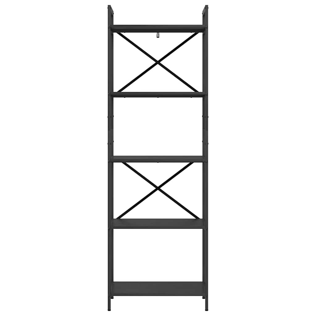 vidaXL Bookshelf 5-Tier 56 x 34 x 171 cm Engineered Wood Black Oak