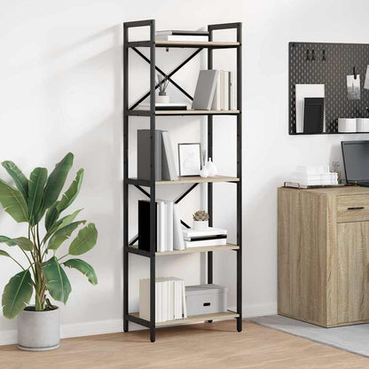 vidaXL Bookshelf 5-Tier 56 x 34 x 171 cm Engineered Wood Sonoma Oak