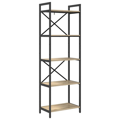 vidaXL Bookshelf 5-Tier 56 x 34 x 171 cm Engineered Wood Sonoma Oak
