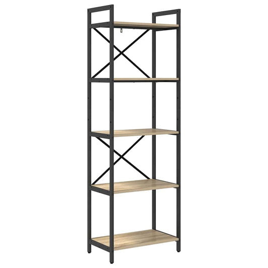 vidaXL Bookshelf 5-Tier 56 x 34 x 171 cm Engineered Wood Sonoma Oak