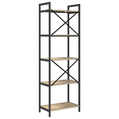 vidaXL Bookshelf 5-Tier 56 x 34 x 171 cm Engineered Wood Sonoma Oak