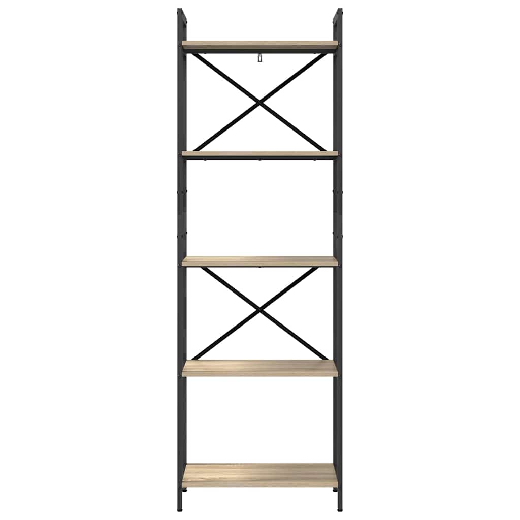 vidaXL Bookshelf 5-Tier 56 x 34 x 171 cm Engineered Wood Sonoma Oak