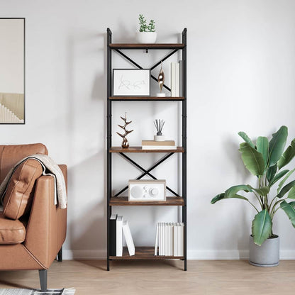 vidaXL Bookshelf 5-Tier 56 x 34 x 171 cm Engineered Wood Smoked Oak