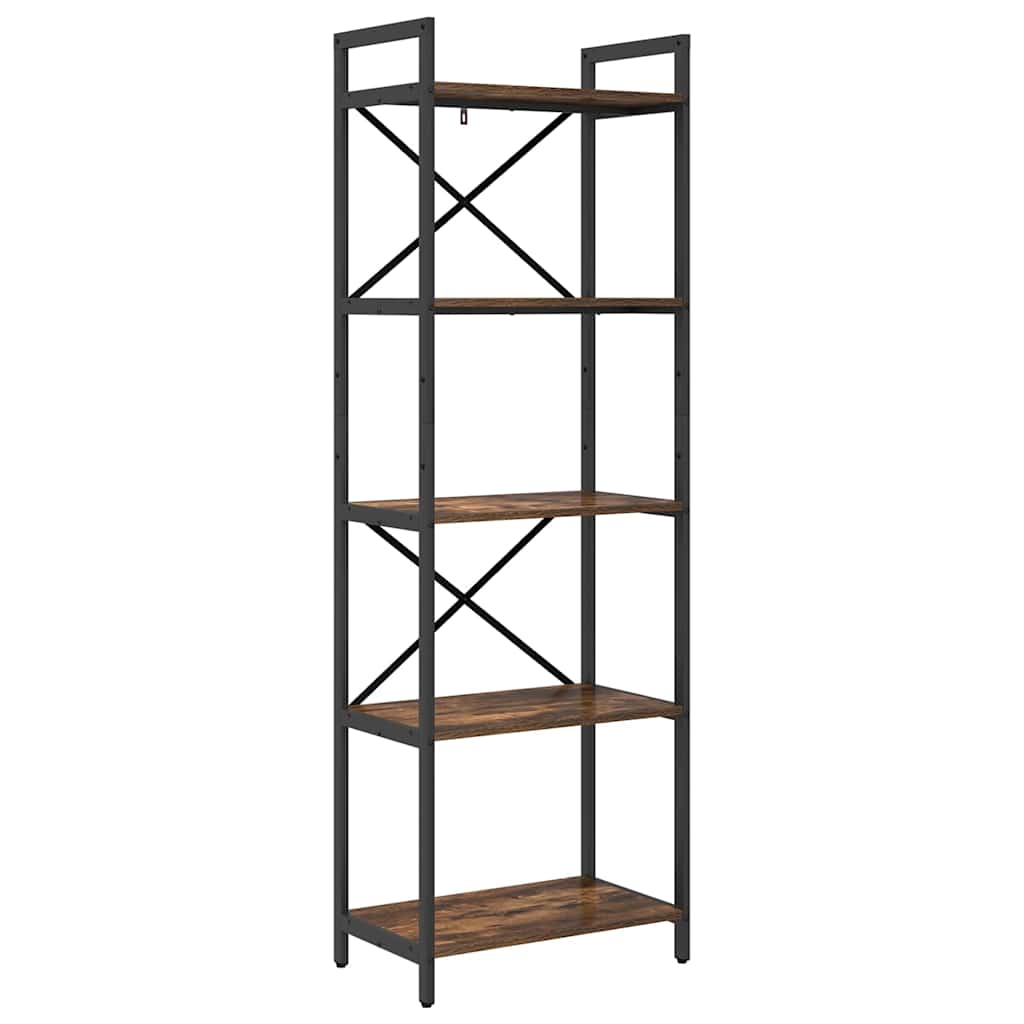 vidaXL Bookshelf 5-Tier 56 x 34 x 171 cm Engineered Wood Smoked Oak