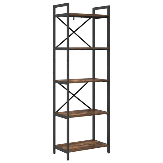 vidaXL Bookshelf 5-Tier 56 x 34 x 171 cm Engineered Wood Smoked Oak