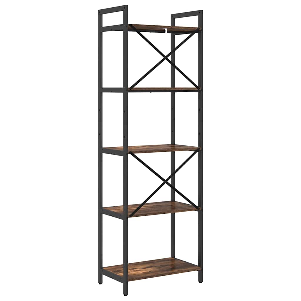 vidaXL Bookshelf 5-Tier 56 x 34 x 171 cm Engineered Wood Smoked Oak