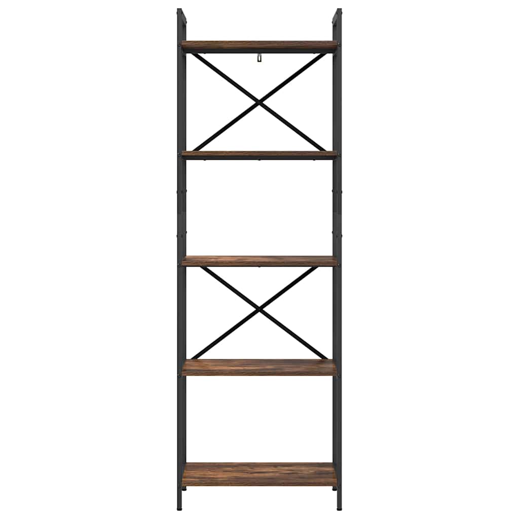 vidaXL Bookshelf 5-Tier 56 x 34 x 171 cm Engineered Wood Smoked Oak