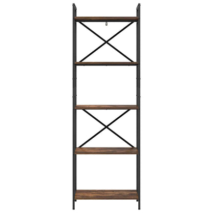 vidaXL Bookshelf 5-Tier 56 x 34 x 171 cm Engineered Wood Smoked Oak