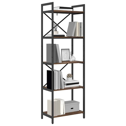 vidaXL Bookshelf 5-Tier 56 x 34 x 171 cm Engineered Wood Smoked Oak