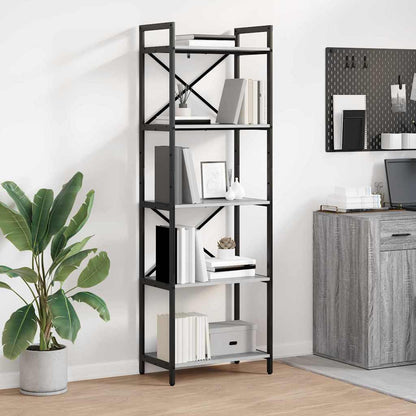 vidaXL Bookshelf 5-Tier 56 x 34 x 171 cm Engineered Wood Grey Sonoma