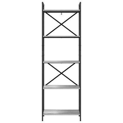 vidaXL Bookshelf 5-Tier 56 x 34 x 171 cm Engineered Wood Grey Sonoma