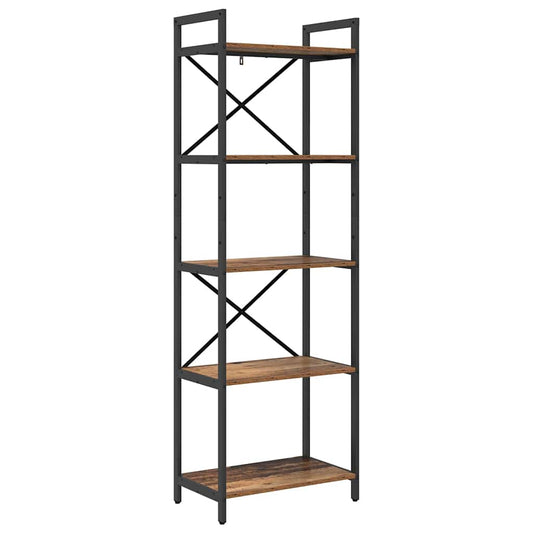 vidaXL Bookshelf 5-Tier 56 x 34 x 171 cm Engineered Wood Old Wood