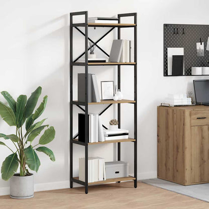 vidaXL Bookshelf 5-Tier 56 x 34 x 171 cm Engineered Wood Artisan Oak