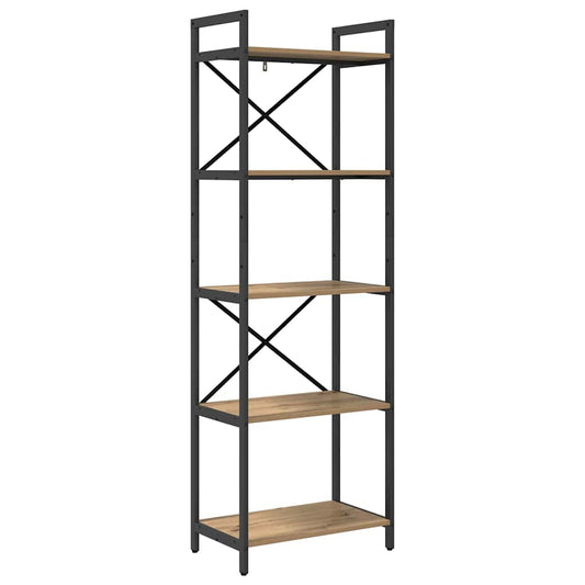vidaXL Bookshelf 5-Tier 56 x 34 x 171 cm Engineered Wood Artisan Oak
