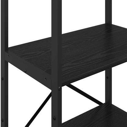 vidaXL Bookshelf 4-Tier 56 x 34 x 133.5 cm Engineered Wood Black Oak