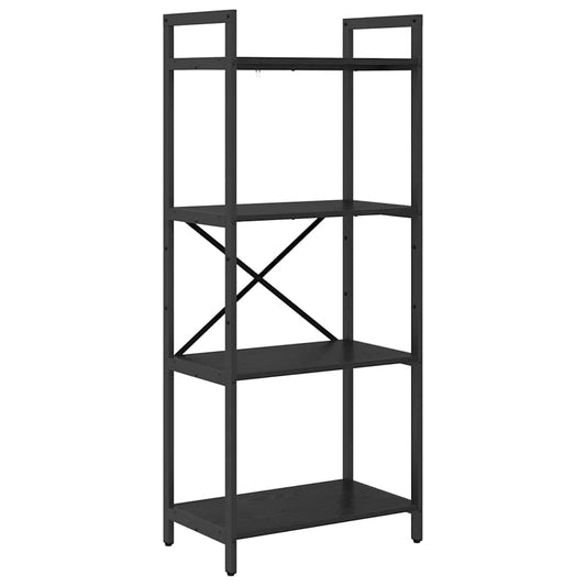 vidaXL Bookshelf 4-Tier 56 x 34 x 133.5 cm Engineered Wood Black Oak