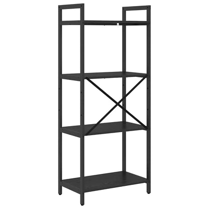 vidaXL Bookshelf 4-Tier 56 x 34 x 133.5 cm Engineered Wood Black Oak