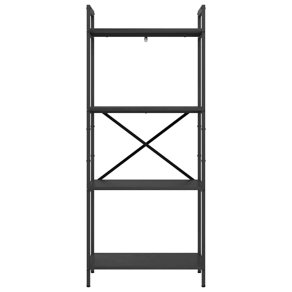 vidaXL Bookshelf 4-Tier 56 x 34 x 133.5 cm Engineered Wood Black Oak