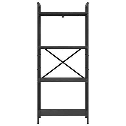 vidaXL Bookshelf 4-Tier 56 x 34 x 133.5 cm Engineered Wood Black Oak