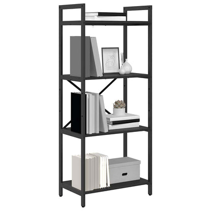 vidaXL Bookshelf 4-Tier 56 x 34 x 133.5 cm Engineered Wood Black Oak