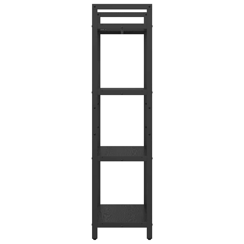 vidaXL Bookshelf 4-Tier 56 x 34 x 133.5 cm Engineered Wood Black Oak