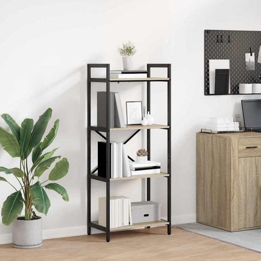 vidaXL Bookshelf 4-Tier 56 x 34 x 133.5 cm Engineered Wood Sonoma Oak