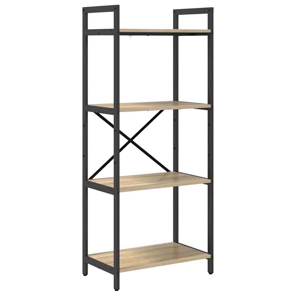 vidaXL Bookshelf 4-Tier 56 x 34 x 133.5 cm Engineered Wood Sonoma Oak