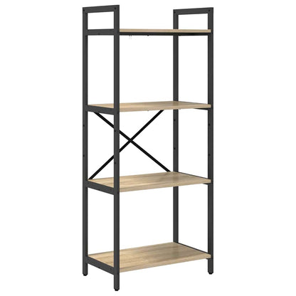 vidaXL Bookshelf 4-Tier 56 x 34 x 133.5 cm Engineered Wood Sonoma Oak