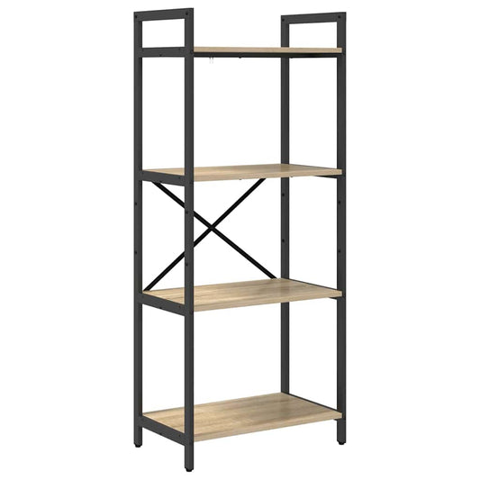 vidaXL Bookshelf 4-Tier 56 x 34 x 133.5 cm Engineered Wood Sonoma Oak