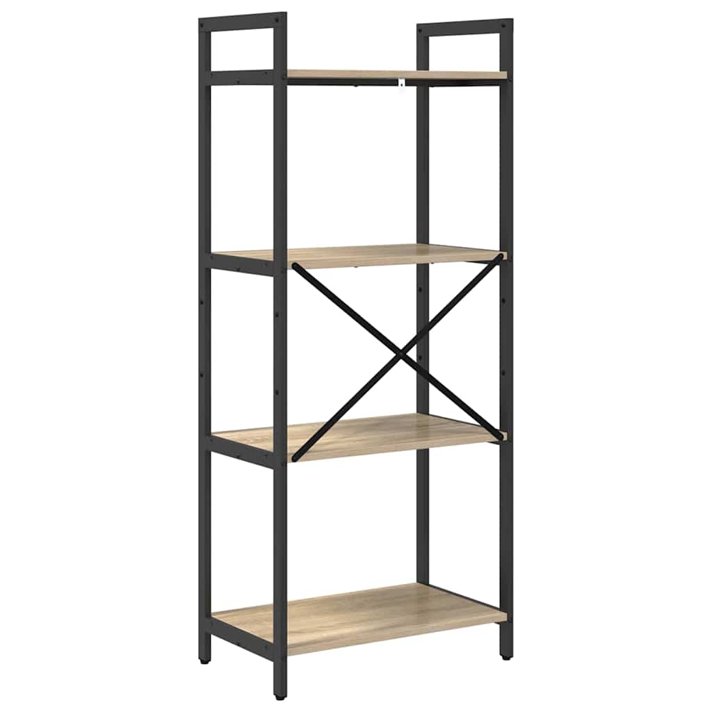 vidaXL Bookshelf 4-Tier 56 x 34 x 133.5 cm Engineered Wood Sonoma Oak