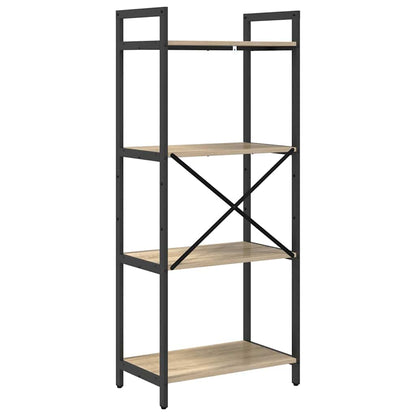 vidaXL Bookshelf 4-Tier 56 x 34 x 133.5 cm Engineered Wood Sonoma Oak