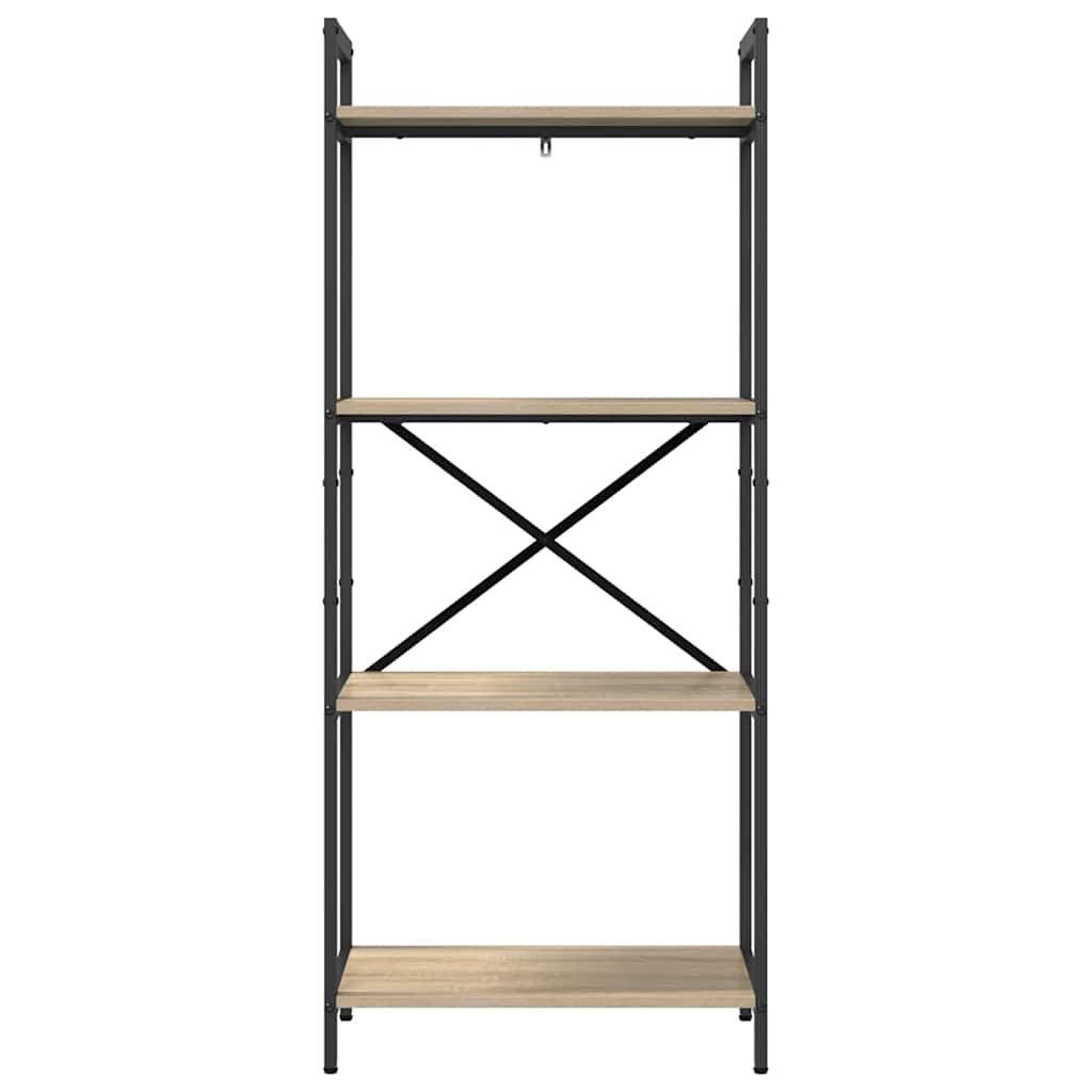 vidaXL Bookshelf 4-Tier 56 x 34 x 133.5 cm Engineered Wood Sonoma Oak