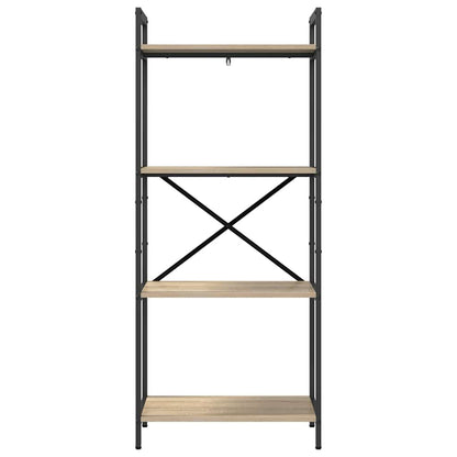 vidaXL Bookshelf 4-Tier 56 x 34 x 133.5 cm Engineered Wood Sonoma Oak