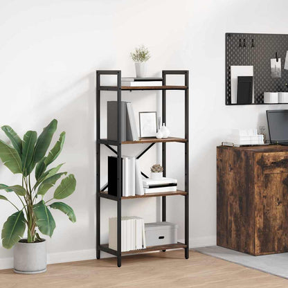 vidaXL Bookshelf 4-Tier 56 x 34 x 133.5 cm Engineered Wood Smoked Oak