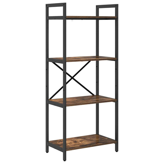 vidaXL Bookshelf 4-Tier 56 x 34 x 133.5 cm Engineered Wood Smoked Oak