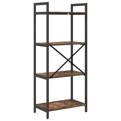vidaXL Bookshelf 4-Tier 56 x 34 x 133.5 cm Engineered Wood Smoked Oak