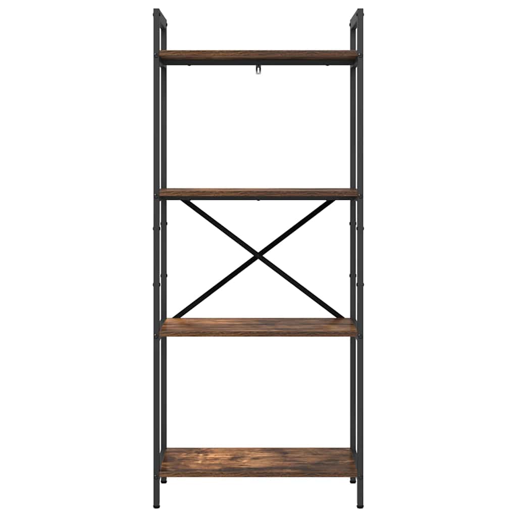 vidaXL Bookshelf 4-Tier 56 x 34 x 133.5 cm Engineered Wood Smoked Oak