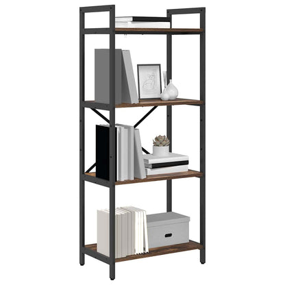 vidaXL Bookshelf 4-Tier 56 x 34 x 133.5 cm Engineered Wood Smoked Oak